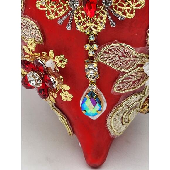 Mark Roberts Christmas 2024 King's Jewel Fancy Finial Ornament 8" Red Frosted - Picture 12 of 16